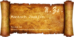 Mantsch Zsaklin névjegykártya